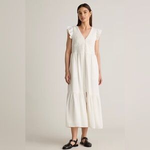 Altar'd State White Ruffle Maxi Dress